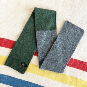 Two-Tone Green & Charcoal Wool Scarf